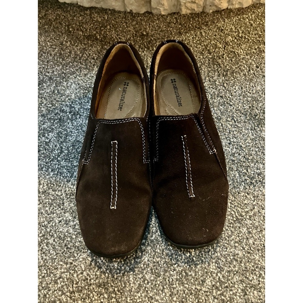 Naturalizer‎ Women's Shoes Sz 7.5 M Fadrina Brown Suede Leather Loafer Slip On